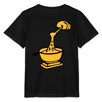 dessin de fondue, spécialité culinaire suisse - T-shirt bio MINI CREATOR Stanley/Stella Enfant - noir - Devant - Mikhail (115cm)