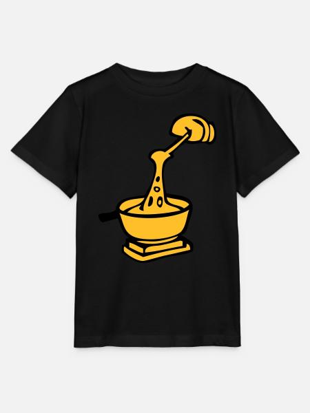 dessin de fondue, spécialité culinaire suisse - T-shirt bio MINI CREATOR Stanley/Stella Enfant - noir