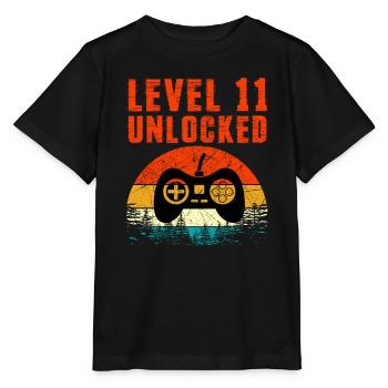 Level 11 freigeschaltet - Stanley/Stella Kinder T-Shirt MINI CREATOR  - Schwarz - Vorne - Mikhail (115cm)
