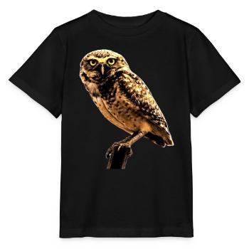 the owl the owl - Stanley/Stella MINI CREATOR Kids’ T-Shirt - black - Front - Mikhail (115cm)