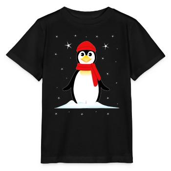 Pingouin Snow Stars (Étoiles des neiges) - T-shirt bio MINI CREATOR Stanley/Stella Enfant - noir - Devant - Mikhail (115cm)