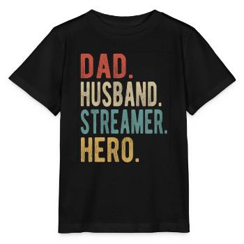 Streamer Papa Husband Hero - Stanley/Stella MINI CREATOR Kids’ T-Shirt - black - Front - Mikhail (115cm)