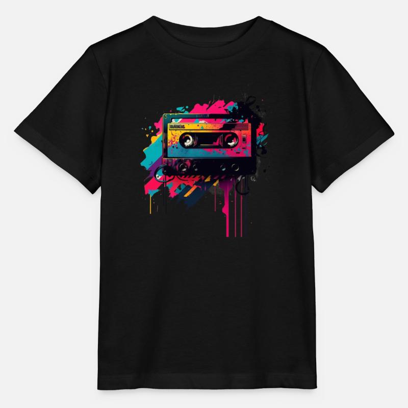 Mixtape rétro - T-shirt bio MINI CREATOR Stanley/Stella Enfant - noir