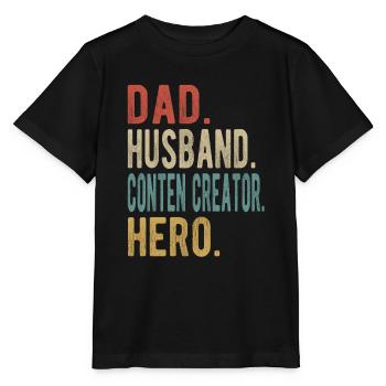 Conten Schöpfer, Vater, Ehemann, Held - Stanley/Stella Kinder T-Shirt MINI CREATOR  - Schwarz - Vorne - Mikhail (115cm)