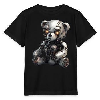 Cyborg Teddy Bear - Stanley/Stella MINI CREATOR Kids’ T-Shirt - black - Front - Mikhail (115cm)