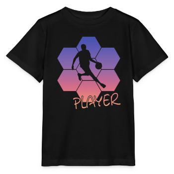 Basketball Player Streetball - Stanley/Stella Kinder T-Shirt MINI CREATOR  - Schwarz - Vorne - Mikhail (115cm)