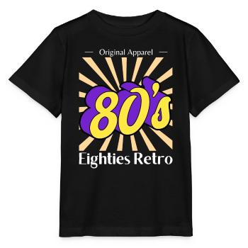 Black and Blue Retro 80 s T Shirt - T-shirt bio MINI CREATOR Stanley/Stella Enfant - noir - Devant - Mikhail (115cm)
