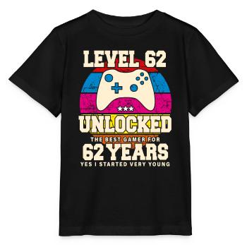 Original 1962 62 Jahre Level 62 freischalten - Stanley/Stella Kinder T-Shirt MINI CREATOR  - Schwarz - Vorne - Mikhail (115cm)