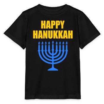 HAPPY HANUKKAH - T-shirt bio MINI CREATOR Stanley/Stella Enfant - noir - Devant - Mikhail (115cm)