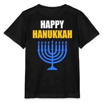 HAPPY HANUKKAH - T-shirt bio MINI CREATOR Stanley/Stella Enfant - noir - Devant - Mikhail (115cm)