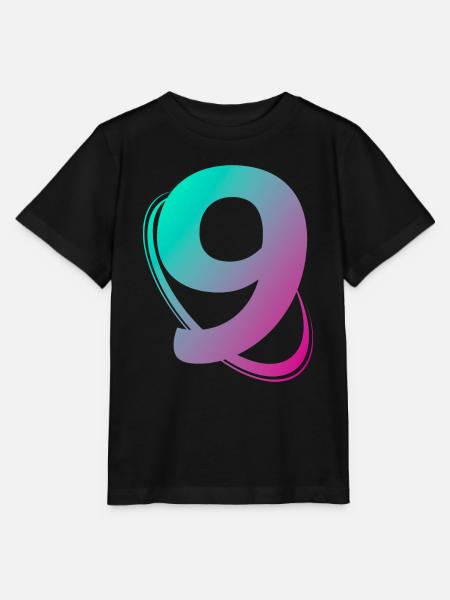 Nummer 9 mehrfarbig - Stanley/Stella Kinder T-Shirt MINI CREATOR  - Schwarz
