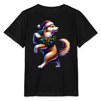 Promenades amusantes de chiens de Noël - T-shirt bio MINI CREATOR Stanley/Stella Enfant - noir - Devant - Mikhail (115cm)