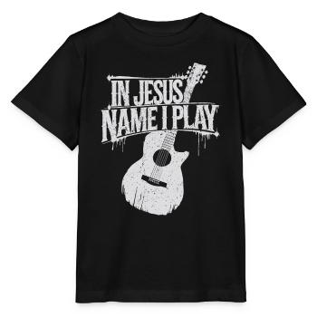 Divine service with guitar - Stanley/Stella MINI CREATOR Kids’ T-Shirt - black - Front - Mikhail (115cm)
