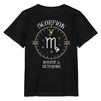 Du signe du Scorpion - Intuitif et déterminé - T-shirt bio MINI CREATOR Stanley/Stella Enfant - noir - Devant - Mikhail (115cm)