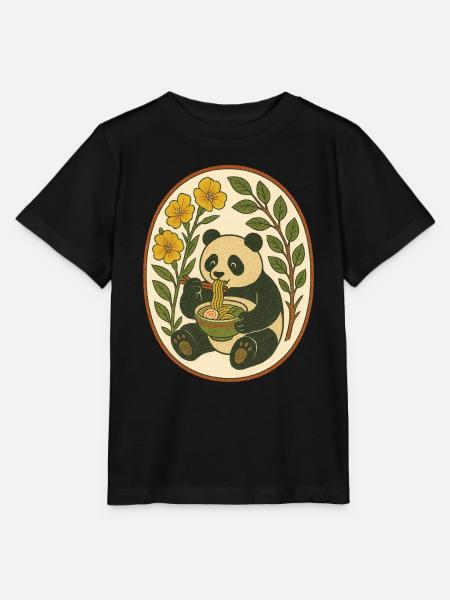 Ramen Panda - Stanley/Stella Kinder T-Shirt MINI CREATOR  - Schwarz