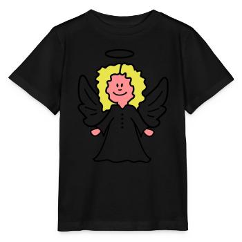 Christkind Engel - Stanley/Stella Kinder T-Shirt MINI CREATOR  - Schwarz - Vorne - Mikhail (115cm)
