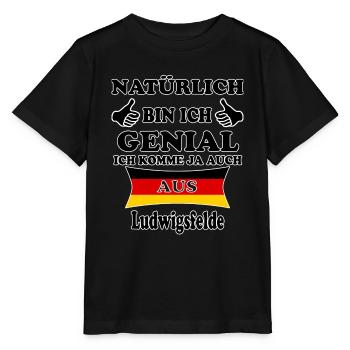 Geschenk Genial komme aus Ludwigsfelde - Stanley/Stella Kinder T-Shirt MINI CREATOR  - Schwarz - Vorne - Mikhail (115cm)