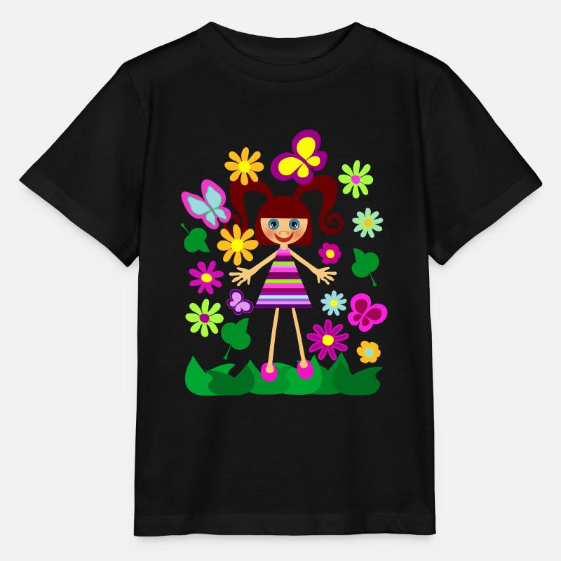 BLUMENMÄDCHEN - Stanley/Stella Kinder T-Shirt MINI CREATOR  - Schwarz