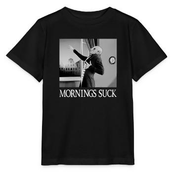 Matins Suce Drôle Halloween Vampire Jeu de mots Graphique - T-shirt bio MINI CREATOR Stanley/Stella Enfant - noir - Devant - Mikhail (115cm)