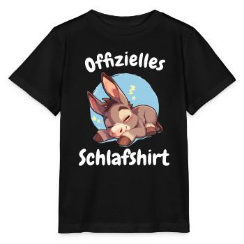 Offizielles Schlafshirt mit Esel - Stanley/Stella Kinder T-Shirt MINI CREATOR  - Schwarz - Vorne - Mikhail (115cm)