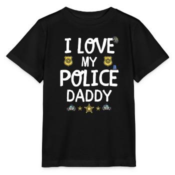 Polizei Papa daddy Officer Polizist Geschenk - Stanley/Stella Kinder T-Shirt MINI CREATOR  - Schwarz - Vorne - Mikhail (115cm)