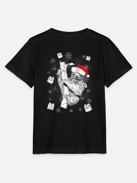 Faultier Santa Weihnachten Geschenk - Stanley/Stella Kinder T-Shirt MINI CREATOR  - Schwarz