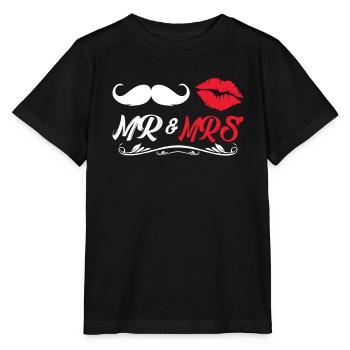 Mr & Mrs Valentinstag Geschenk Liebe Paare - Stanley/Stella Kinder T-Shirt MINI CREATOR  - Schwarz - Vorne - Mikhail (115cm)