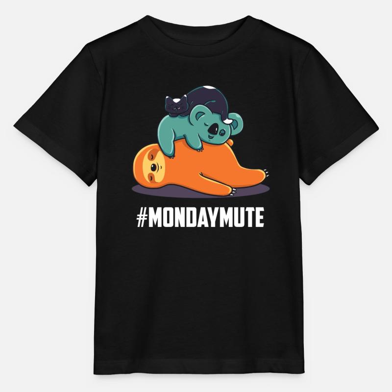 Lazy Koala indolence cadeau drôle lundi - T-shirt bio MINI CREATOR Stanley/Stella Enfant - noir