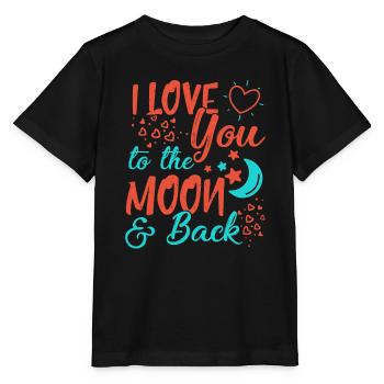 Ich liebe dich zum Mond und zurück - Stanley/Stella Kinder T-Shirt MINI CREATOR  - Schwarz - Vorne - Mikhail (115cm)