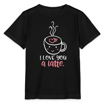 Ich liebe dich ein Latte - Stanley/Stella Kinder T-Shirt MINI CREATOR  - Schwarz - Vorne - Mikhail (115cm)