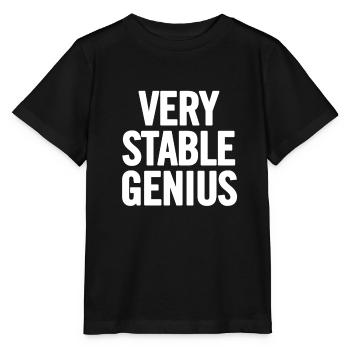 Very Stable Genius Blanc - T-shirt bio MINI CREATOR Stanley/Stella Enfant - noir - Devant - Mikhail (115cm)