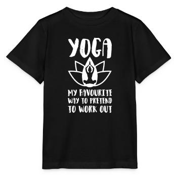 Yoga lustig witzig Geschenk Zen Geburtstag funny - Stanley/Stella Kinder T-Shirt MINI CREATOR  - Schwarz - Vorne - Mikhail (115cm)