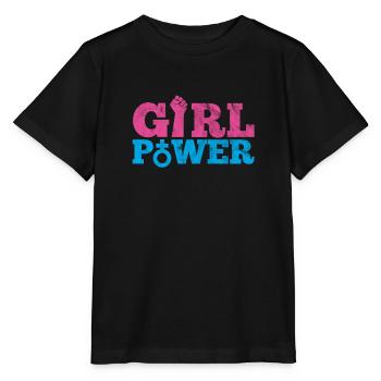 Women Power Girl Feminism Shirt - Stanley/Stella MINI CREATOR Kids’ T-Shirt - black - Front - Mikhail (115cm)
