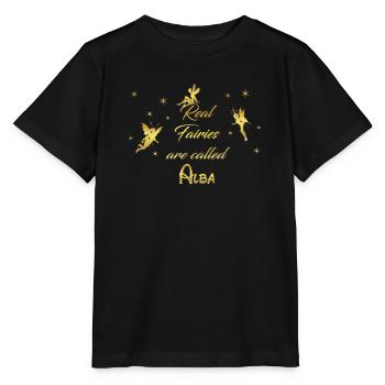 fées de fée fée prénom nom Alba - T-shirt bio MINI CREATOR Stanley/Stella Enfant - noir - Devant - Mikhail (115cm)