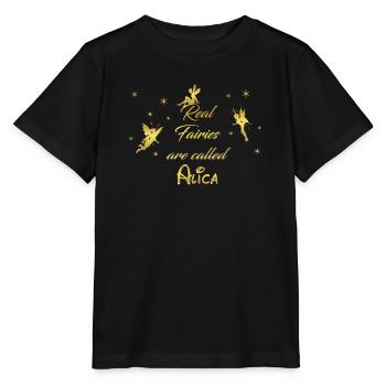 fairy fairies fairy first name Alica - Stanley/Stella MINI CREATOR Kids’ T-Shirt - black - Front - Mikhail (115cm)