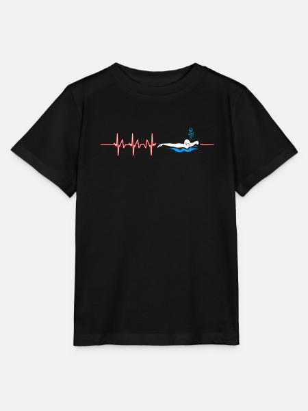 Herzschlag Schwimmen Schwimmer - Stanley/Stella Kinder T-Shirt MINI CREATOR  - Schwarz
