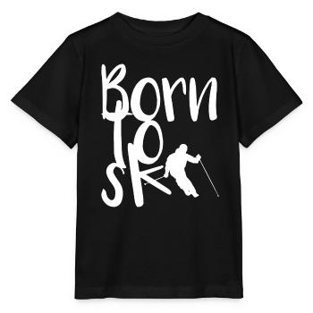 Skifahren, Alpen, Berge, Winter, Skifahrer - Stanley/Stella Kinder T-Shirt MINI CREATOR  - Schwarz - Vorne - Mikhail (115cm)
