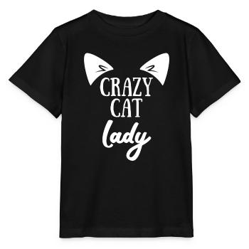 Crazy Cats Lady - Cat - Gift - Stanley/Stella MINI CREATOR Kids’ T-Shirt - black - Front - Mikhail (115cm)