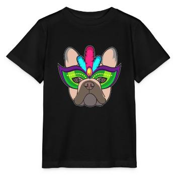 J'aime bouledogue français Carnaval cadeau - T-shirt bio MINI CREATOR Stanley/Stella Enfant - noir - Devant - Mikhail (115cm)