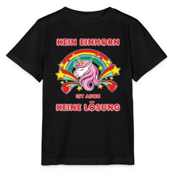 Kein Einhorn ist auch keine Lösung - Stanley/Stella Kinder T-Shirt MINI CREATOR  - Schwarz - Vorne - Mikhail (115cm)