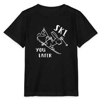 Ski plus tard - Montagne Hare pente drôle - T-shirt bio MINI CREATOR Stanley/Stella Enfant - noir - Devant - Mikhail (115cm)