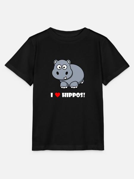 I LOVE HIPPOS #1 - Stanley/Stella Kinder T-Shirt MINI CREATOR  - Schwarz
