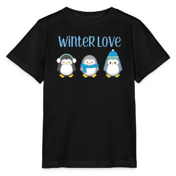 Pinguin - Winter - Geschenk - Süß - Pinguine - Stanley/Stella Kinder T-Shirt MINI CREATOR  - Schwarz - Vorne - Mikhail (115cm)