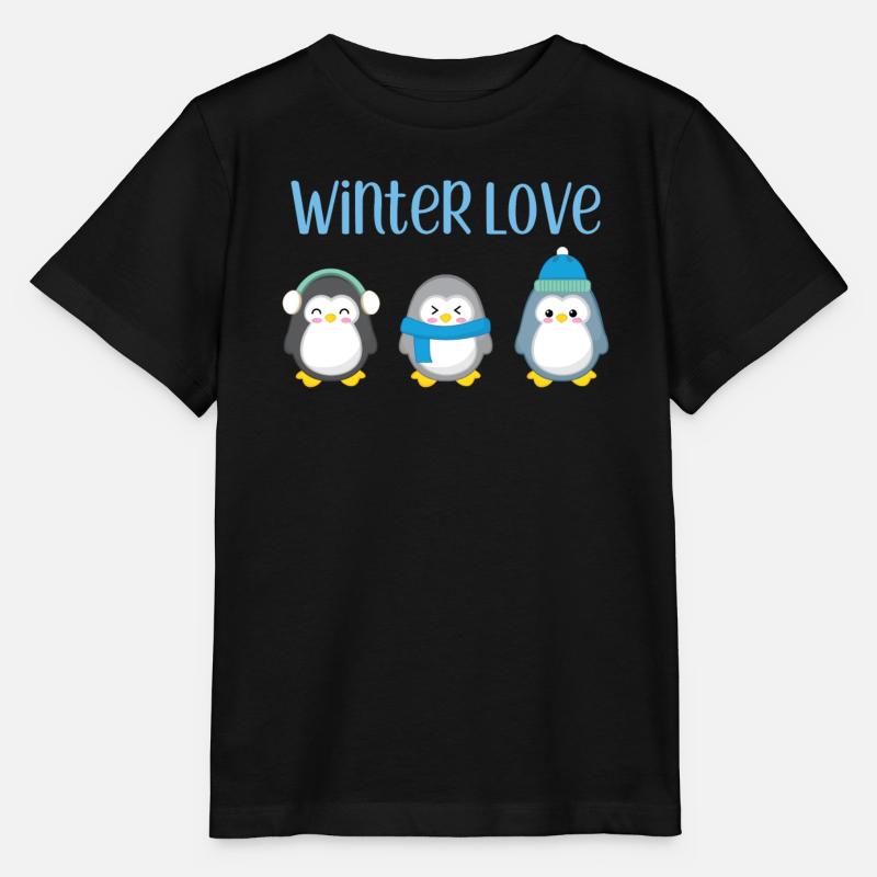 Pinguin - Winter - Geschenk - Süß - Pinguine - Stanley/Stella Kinder T-Shirt MINI CREATOR  - Schwarz