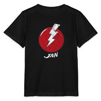 Nom de la foudre Shirt Superhero Superhero Janvier - T-shirt bio MINI CREATOR Stanley/Stella Enfant - noir - Devant - Mikhail (115cm)
