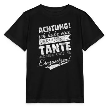 Neugeborenes Geschenk Tante shirt - Stanley/Stella Kinder T-Shirt MINI CREATOR  - Schwarz - Vorne - Mikhail (115cm)