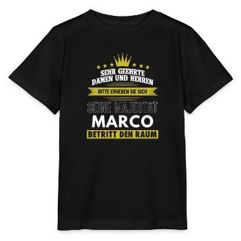 Seine Majestät, Marco, Name, Geschenk, Vorname - Stanley/Stella Kinder T-Shirt MINI CREATOR  - Schwarz - Vorne - Mikhail (115cm)