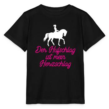 Hoof beat is my heartbeat - horse shirt - Stanley/Stella MINI CREATOR Kids’ T-Shirt - black - Front - Mikhail (115cm)