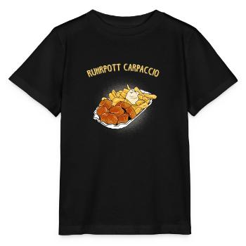 ruhrpott carpaccio Geschenk Curry Pommes - Stanley/Stella Kinder T-Shirt MINI CREATOR  - Schwarz - Vorne - Mikhail (115cm)
