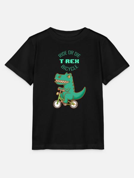 Strample oder sterbe - T-Rex Fahrrad - Stanley/Stella Kinder T-Shirt MINI CREATOR  - Schwarz